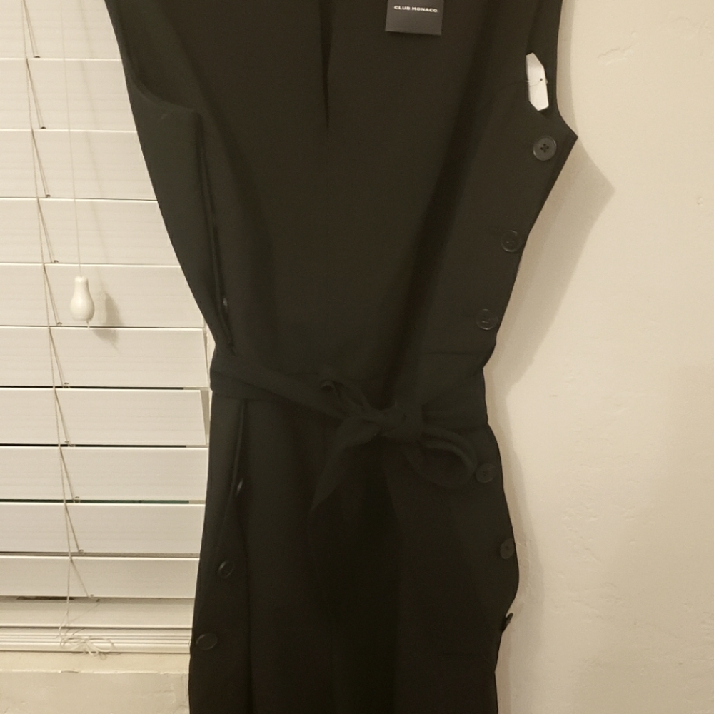 Club Monaco, black one piece, sleeveless romper